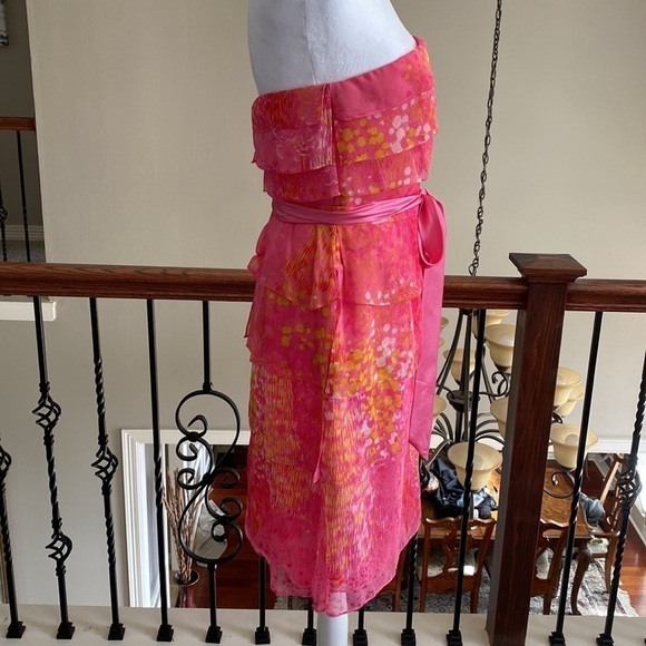 Kay Unger New York Silk Pink Strapless Sleeveless Zipper Short Mini Dress size 6 - Picture 4 of 9